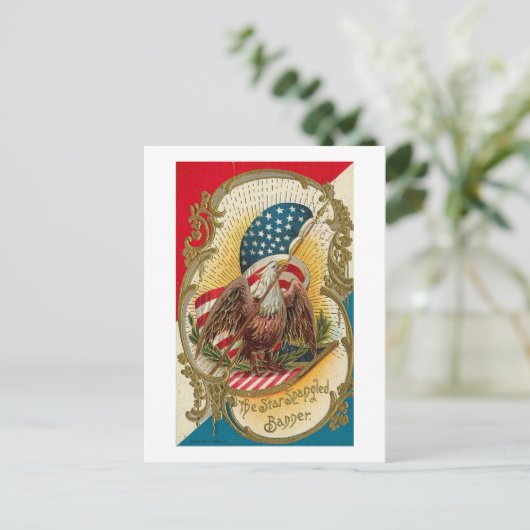 Star Spangled Banner Eagle Postkarte (Stehend Vorderseite)