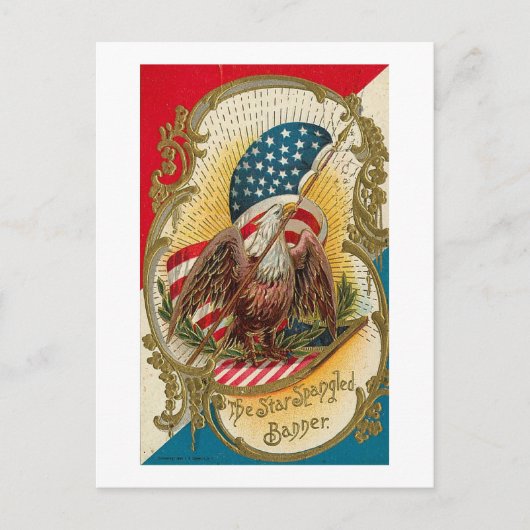 Star Spangled Banner Eagle Postkarte (Vorderseite)