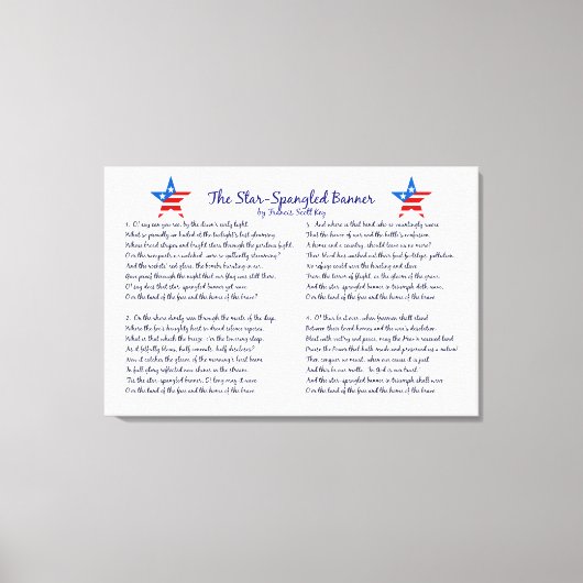 Star Spangled Banner Four Verses and Stars Leinwanddruck (Vorderseite)