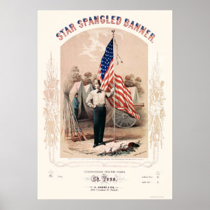 Star Spangled Banner Lithograph von P.S. Duval 186 Poster