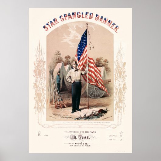 Star Spangled Banner Lithograph von P.S. Duval 186 Poster (Vorne)