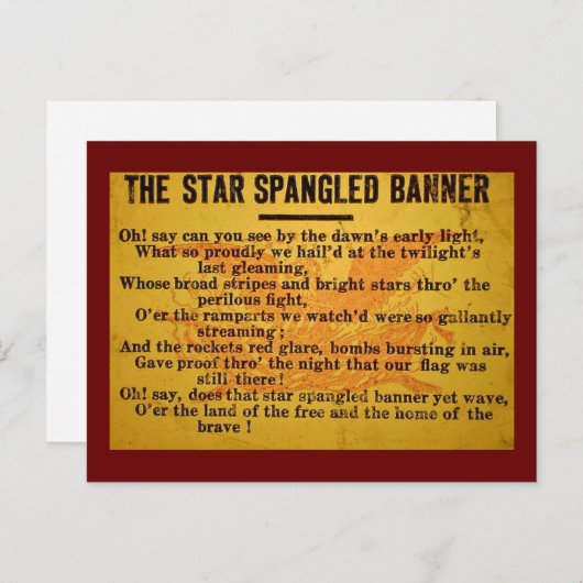 Star Spangled Banner Magic Lantern Slide Postkarte (Vorne/Hinten)