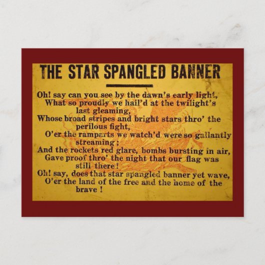 Star Spangled Banner Magic Lantern Slide Postkarte (Vorderseite)