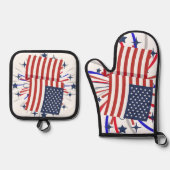 "Star-Spangled-Banner" Ofenhandschuh & Topflappen-Set (Vorderseite)