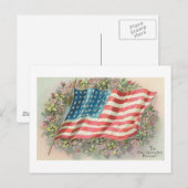 Star Spangled Banner Old Glory Floral Postkarte (Vorne/Hinten)