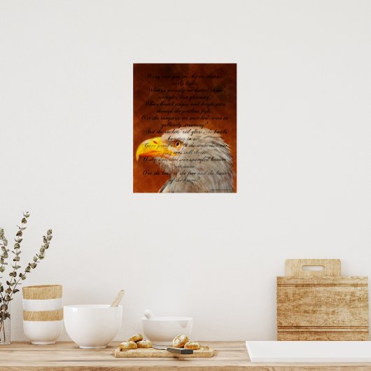 Star Spangled Banner Texte Eagle Poster (Küche)