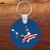Star-Spangled Cartoon Shark Schlüsselanhänger (Vorderseite)