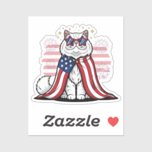 Star Spangled Cat - Patriotic 4. Juli Aufkleber