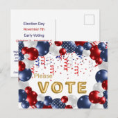 Star Spangled Celebration Vote Reminder Postkarte (Vorne/Hinten)