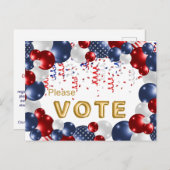 Star Spangled Celebration Vote Reminder Postkarte (Vorne/Hinten)