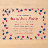 Star-Spangled Confetti 4. Juli Party Acryleinladungen (Vorderseite)