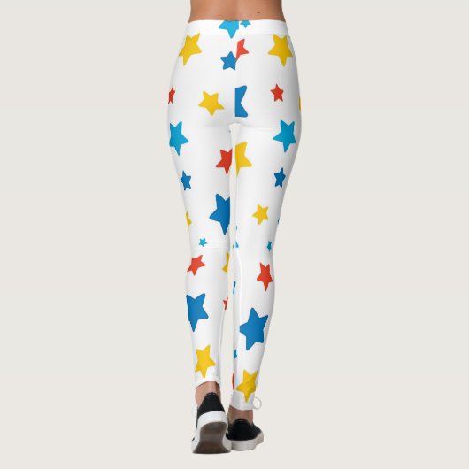 Star-Spangled Fun: Primary Star Print Leggings (Rückseite)