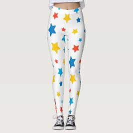 Star-Spangled Fun: Primary Star Print Leggings