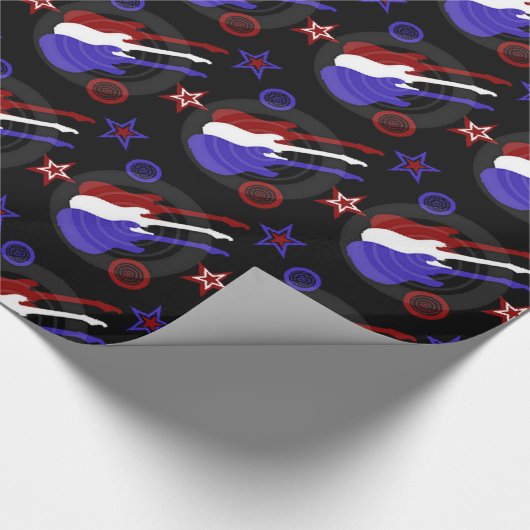 Star Spangled Gitarrenmuster Geschenkpapier (Ecke)