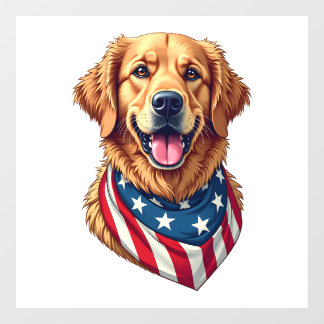 Star Spangled Golden Retriever Vintage Tee 4 Fensteraufkleber