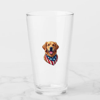Star Spangled Golden Retriever Vintage Tee 4 Glas