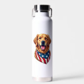 Star Spangled Golden Retriever Vintage Tee 4 Trinkflasche (Vorne)