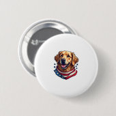 Star Spangled Golden Retriever Vintage Tee Button (Vorne & Hinten)