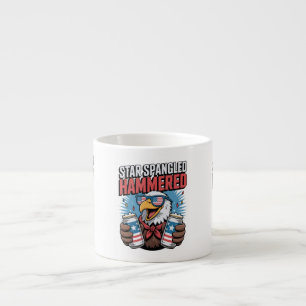 Star Spangled Hammered Funny Patriotic Bald Eagle Espressotasse