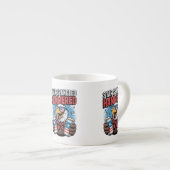 Star Spangled Hammered Funny Patriotic Bald Eagle Espressotasse (Vorderseite Rechts)