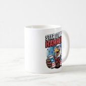 Star Spangled Hammered Funny Patriotic Bald Eagle Kaffeetasse (VorderseiteRechts)