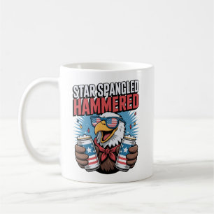 Star Spangled Hammered Funny Patriotic Bald Eagle Kaffeetasse