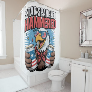 Star Spangled Hammered Funny USA Party Eagle Duschvorhang