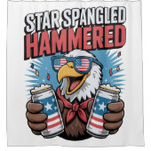 Star Spangled Hammered Funny USA Party Eagle Duschvorhang (Vorderseite)
