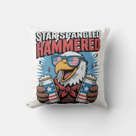 Star Spangled Hammered Patriotic Eagle Red White Kissen