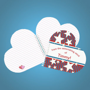 Star Spangled Heart Shaped Notizblock