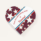 Star Spangled Heart Shaped Notizblock (Vorderseite)