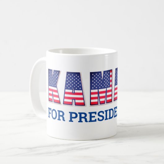 Star Spangled "Kamala for President" Kaffeetasse (Vorderseite Links)