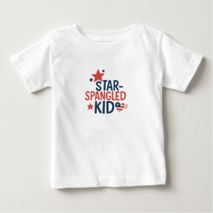 Star Spangled Kid - Niedliches Patriotisches Desig Baby T-shirt