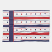 Star-Spangled-Koch: Custom Red, White & Blue Schür Geschirrtuch (Horizontal)