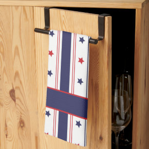 Star-Spangled-Koch: Custom Red, White & Blue Schür Geschirrtuch