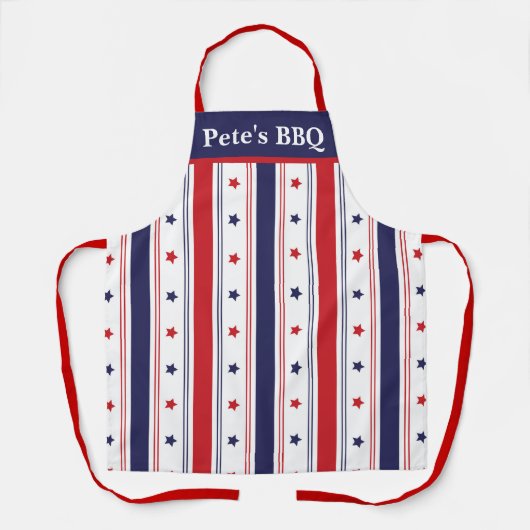 Star-Spangled-Koch: Custom Red, White & Blue Schür Schürze (Vorderseite)