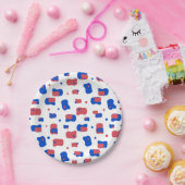 Star Spangled Muster Pappteller (Party)