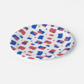 Star Spangled Muster Pappteller (Schrägansicht)