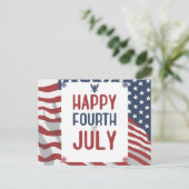 Star-Spangled Patriotic Greetings Feiertagspostkarte (Stehend Vorderseite)