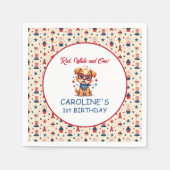 Star Spangled Puppy 1st Birthday Serviette (Vorderseite)