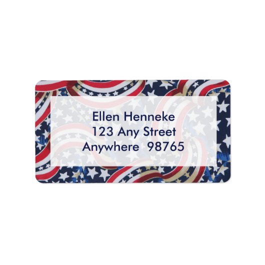 Star-Spangled Ribbons Adressaufkleber (Vorne)