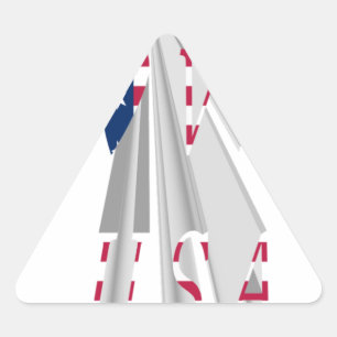 Star-Spangled Statement: Graphic I Liebe USA Desig Dreieckiger Aufkleber