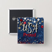 Star Spangled USA Proud Button (Vorne & Hinten)