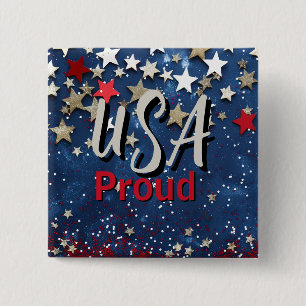 Star Spangled USA Proud Button