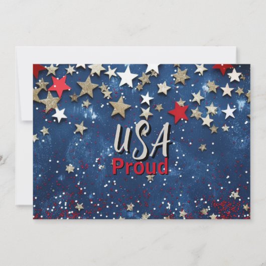 Star Spangled USA Proud Einladung (Vorderseite)