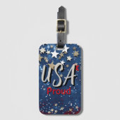 Star Spangled USA Proud Gepäckanhänger (Vorderseite Vertikal)