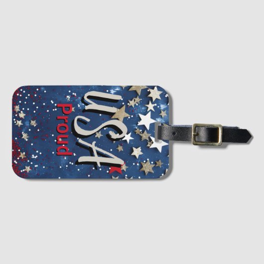 Star Spangled USA Proud Gepäckanhänger (Vorderseite (Horizontal))