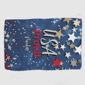 Star Spangled USA Proud Golfhandtuch (Horizontal)