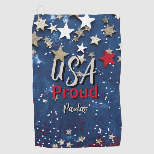 Star Spangled USA Proud Golfhandtuch (Vorderseite)
