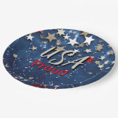 Star Spangled USA Proud Pappteller (Schrägansicht)
